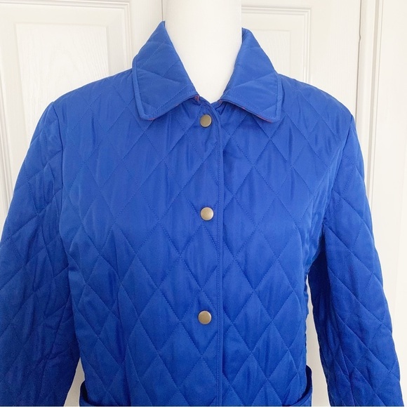 Vintage Women’s Quilted Ice Skating Jacket Blue Button Up with Flannel Lining - Picture 2 of 14
